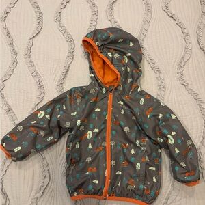 Columbia Toddler Gray Hooded Jacket with Orange Lining